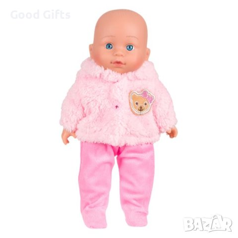 Кукла бебе с розови дрешки, 30см, снимка 3 - Кукли - 43378604