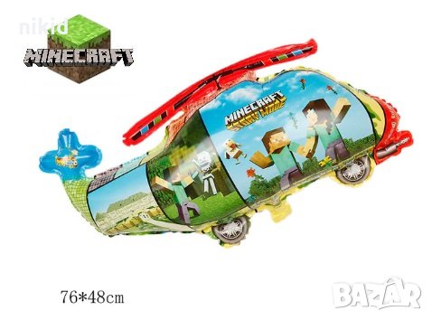 Голям хеликоптер Minecraft Майнкрафт фолио фолиев балон хелий или въздух рожден ден, снимка 1 - Други - 27860927
