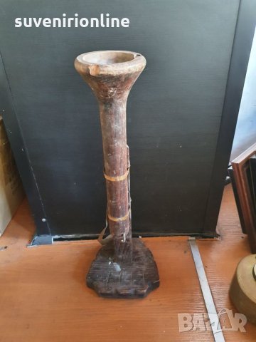 Стар дървен сувенир - свещник, снимка 2 - Други ценни предмети - 34739503