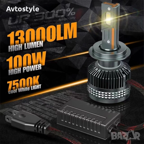 Диодни крушки R100 - H7 - 12V24V с вградена охлаждаща система, снимка 2 - Аксесоари и консумативи - 49365224