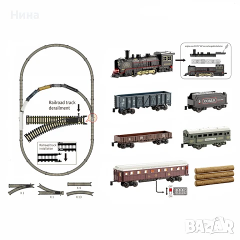 Влак с релси - винтидж модел, със звук и светлина , снимка 3 - Влакчета, самолети, хеликоптери - 51112362