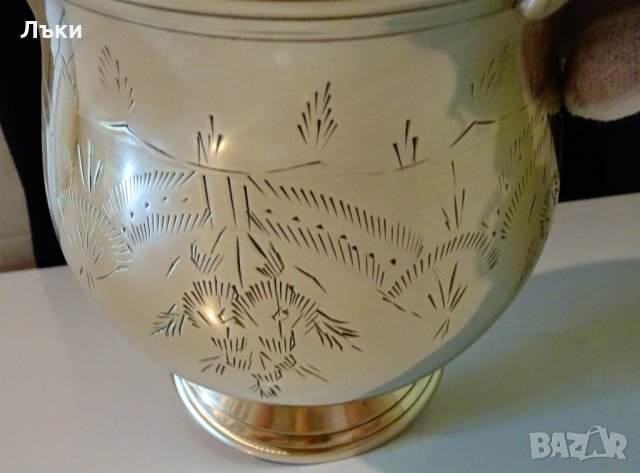 Британски бронзов съд за лед,ледарка,менче,маркиран. , снимка 3 - Антикварни и старинни предмети - 32966143