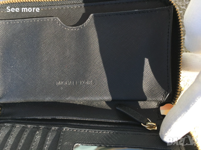 Дамски портфейл от естествена кожа  Michael Kors, снимка 9 - Портфейли, портмонета - 52073526
