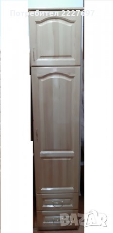 Гардероб еднокрилен масив с 2 чекмеджета