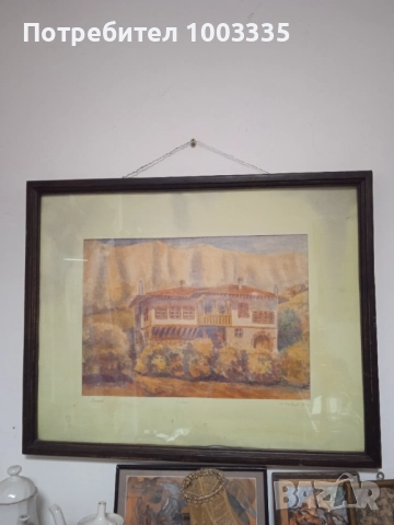 Акварел -Мелник-Ивайло Йорданов , снимка 3 - Антикварни и старинни предмети - 52891724