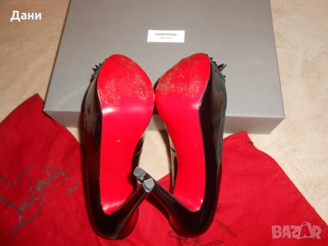 Christian Louboutin Asteroid 140 suede and patent-leather pumps, снимка 15 - Дамски елегантни обувки - 26637968