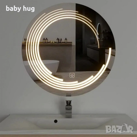 Дизайнерско огледало с LED осветление и тъч, снимка 5 - Други - 51735948