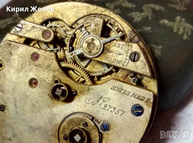 Compensation Balance SWISS MADE МЕХАНИЗЪМ от СТАР ПРЕЦИЗЕН ДЖОБЕН ЧАСОВНИК с РИМСКИ ЦИФЕРБЛАТ 22199, снимка 6 - Антикварни и старинни предмети - 48623282