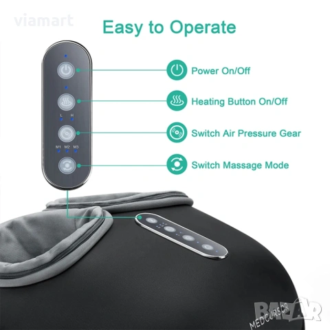 Масажор за крака Medcursor MD 400 с 3D Шиацу масаж, въздушна компресия, снимка 6 - Масажори - 53293252