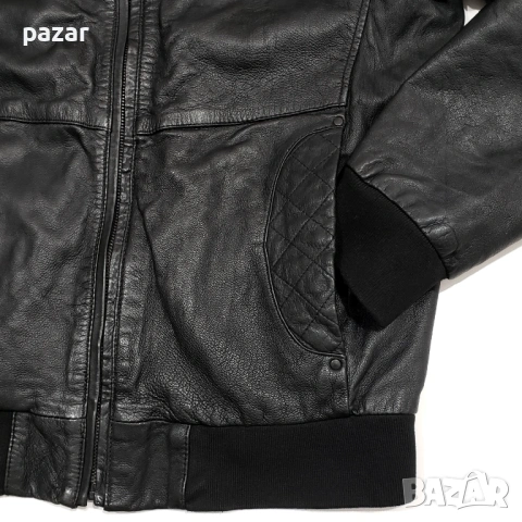 ZARA MAN Оригинално Мъжко Кожено Яке S-M, снимка 2 - Якета - 53252320
