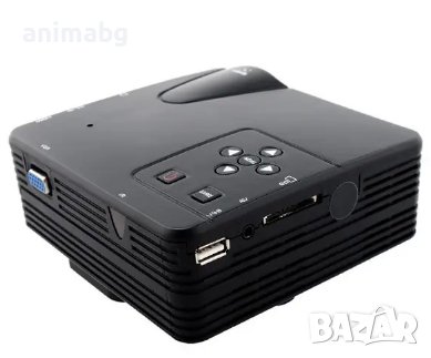 ANIMABG Мултимедиен мини LED проектор H80 възпроизвежда FULL HD 1920x1080