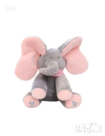 Плюшена детска играчка слон с музикален бутон, снимка 6 - Плюшени играчки - 52405718