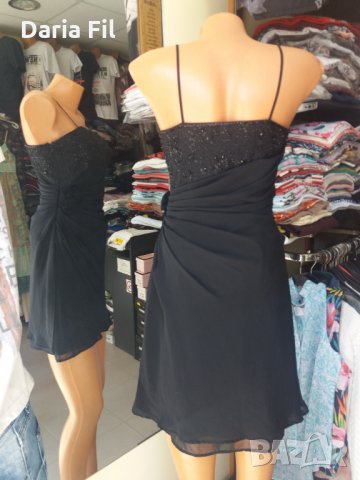 УНИКАЛНО КРАСИВА черна парти рокля размер С/М, снимка 6 - Рокли - 33408345