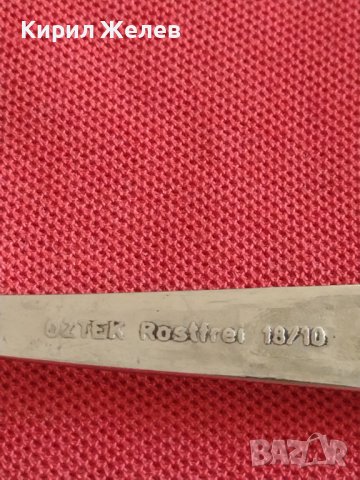 Стара лъжичка за сладолед десерти красива орнаментика с печат OZTEK ROSTFREI 18/10 за КОЛЕКЦИЯ 31647, снимка 6 - Други ценни предмети - 43814525