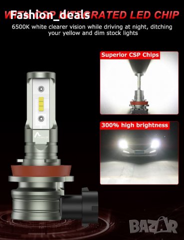 Нови LED крушки за фарове ярки резервни светлини за дълги/къси Мъгла, снимка 5 - Аксесоари и консумативи - 37441578