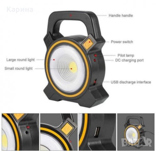 Работна соларна лампа Power bank зарядно USB , снимка 3 - Други стоки за дома - 26671938