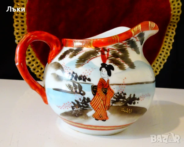 Кана,каничка японски порцелан Kutani,злато. , снимка 3 - Антикварни и старинни предмети - 51230504