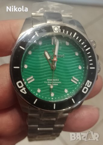 Италиански автоматичен водолазен часовник Tecnotempo Seawaves 500 м, снимка 13 - Мъжки - 43682912