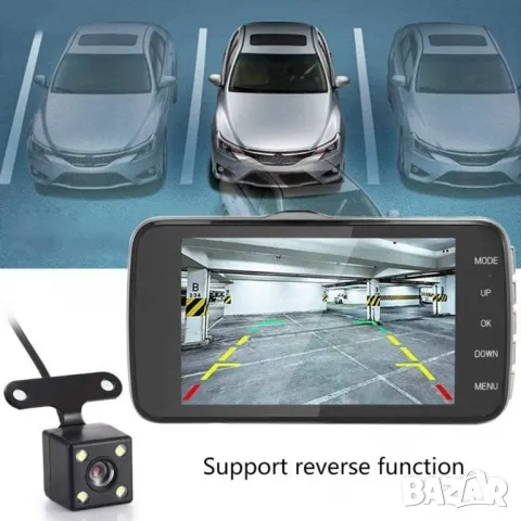 Видеокамера за автомобил дисплей 4.3 Full HD 1080p с предна и задна камера, снимка 5 - Камери - 49468361