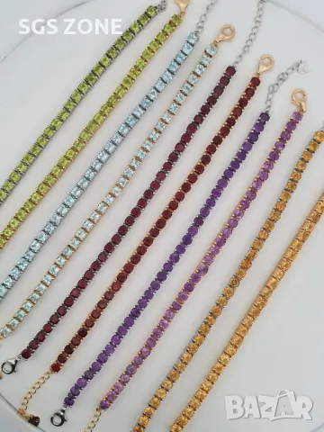 Сребърни Тенис Гривни, снимка 2 - Гривни - 49739505