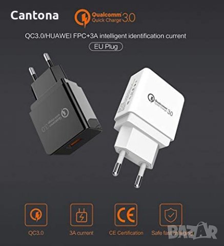 18W Quick Charge 3.0 зарядно устройство, USB, снимка 5 - Оригинални зарядни - 40041189
