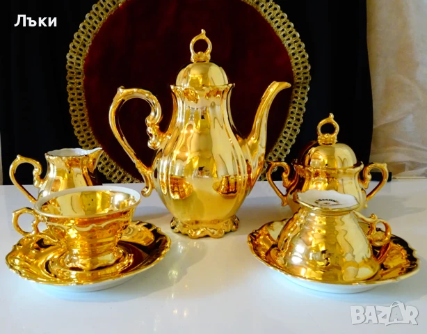 Захарница баварски порцелан,чисто злато,барок. , снимка 8 - Антикварни и старинни предмети - 51172078