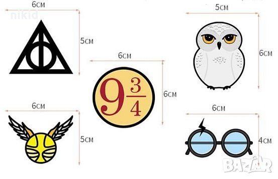 15 бр Хари Потър harry potter картонени топери топер с клечки за мъфини кексчета декор парти, снимка 3 - Други - 33010299