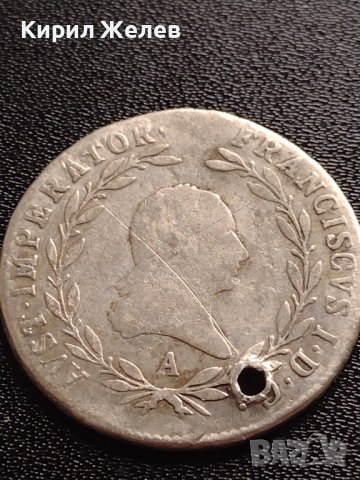 Сребърна монета 20 кройцера 1817г. Франц първи Виена Австрийска империя 61331, снимка 4 - Нумизматика и бонистика - 42970582
