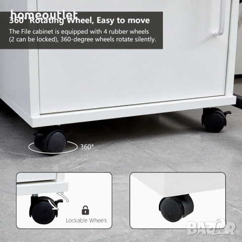 ПРОМОЦИЯ Офис шкаф със заключващ механизъм в бяло CLIPOP SGWS-ST-0164WH, снимка 5 - Шкафове - 52704447