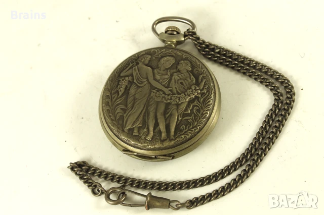 Джобнен Часовник Молния С Трите Грации USSR , снимка 9 - Антикварни и старинни предмети - 51193006