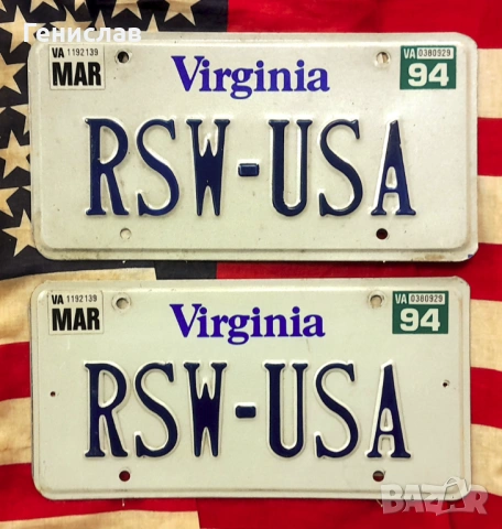 Американски Регистрационни Номера Табели USA Комплект ЧИФТ, снимка 5 - Колекции - 53512051
