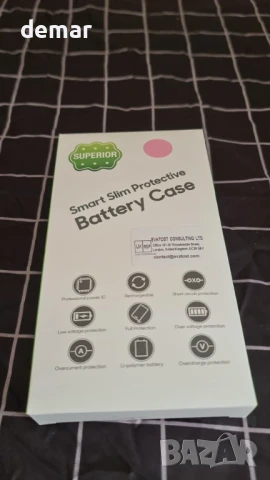 Калъф с батерия BOPPS за iPhone 14 Pro Max/13 Pro Max/14 Plus (6.7 инча), розов, 8000mAh, снимка 8 - Калъфи, кейсове - 50688046