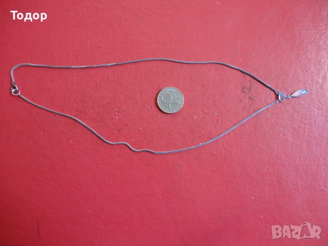 Страхотно сребърно колие верижка с камъни 925