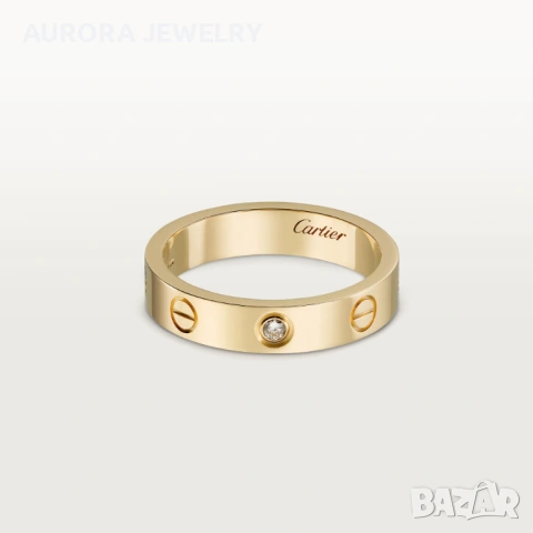 CARTIER Love Gold 1 Diamond Small Model Пръстен, снимка 7 - Пръстени - 53029471