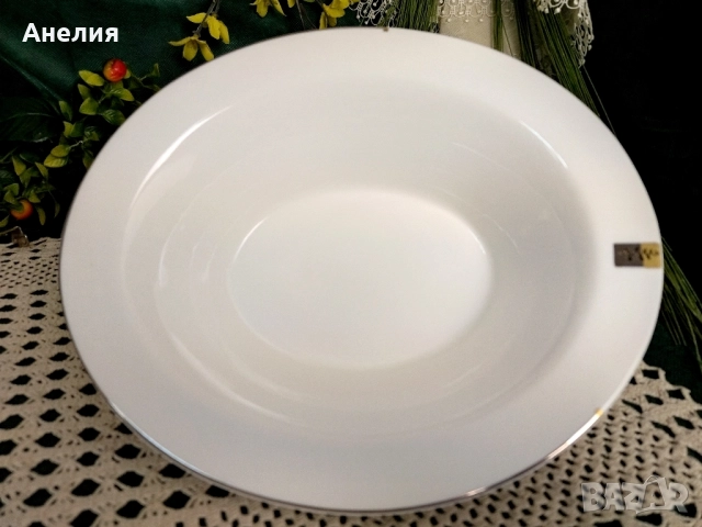 Бяло- 2 купи салата, сосиера и плато от Англия , снимка 6 - Чинии - 52346156
