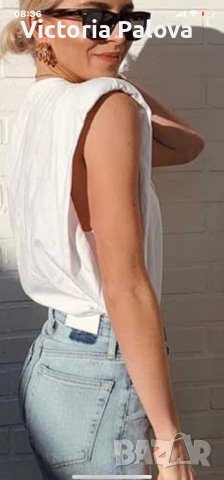 Бутикова тениска/топ с подплънки BY CLARA PARIS, снимка 12 - Тениски - 37590373