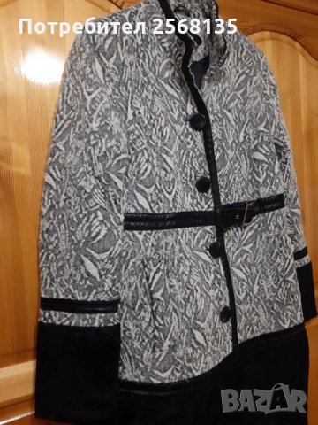 Палто на JUNONA Fashion с уникален дизайн и декорации кожа !, снимка 3 - Палта, манта - 35560222