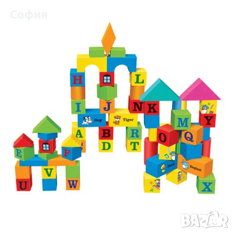 Играчка пъзел с блокчета за строене, снимка 1 - Игри и пъзели - 43022868
