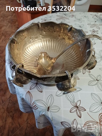 Антикварна посребрена купа, снимка 4 - Антикварни и старинни предмети - 51251417