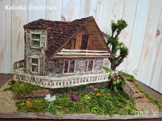 Къща в алпийски стил-ръчно изработен макет ., снимка 6 - Декорация за дома - 53222602