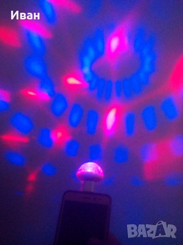 Промо / Мини  DJ лампа разпръскваща цветна светлина + преходник микро УСБ / УСБ 2.0, снимка 16 - Друга електроника - 28107736