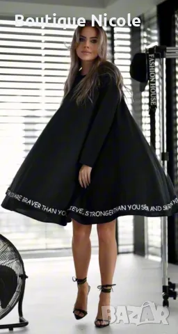 Черна рокля с колан , снимка 1