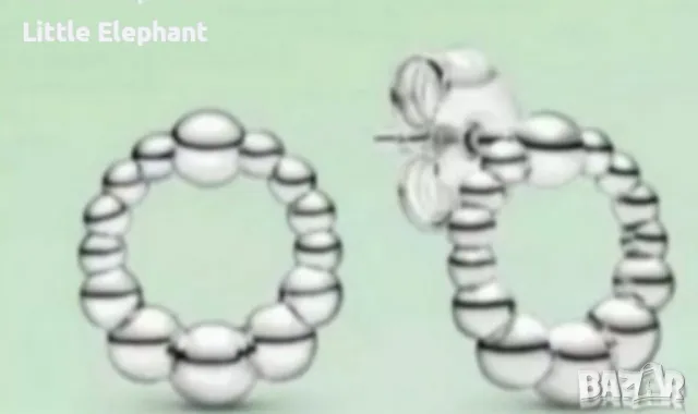 Сребърни обеци Пандора curcle на топчета different sizes/нови, снимка 1