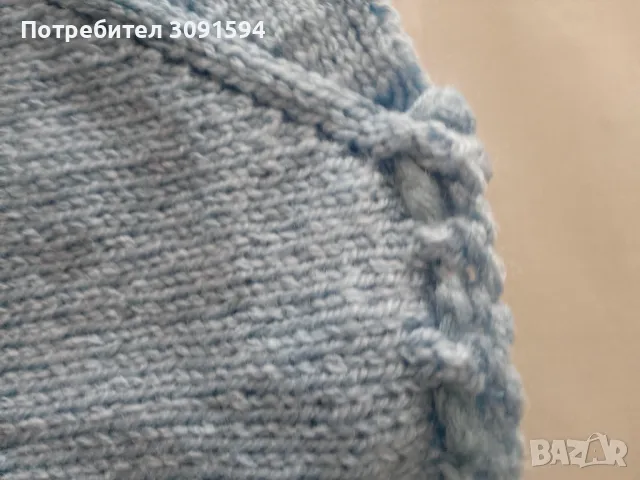 Синя Ръчно плетена Детска, бебешка жилетка ,изплетено на качествена прежда, снимка 2 - Детски пуловери и жилетки - 48112780