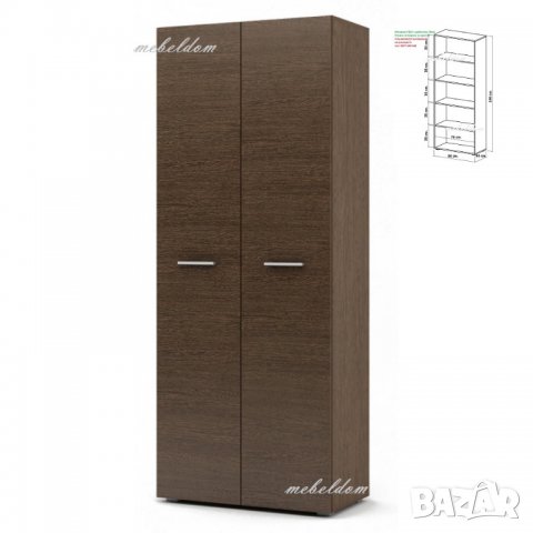 Гардероб двукрилен с 4 рафта(код-4533), снимка 3 - Гардероби - 26944290