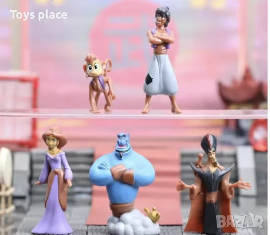 Комплект пластмасови фигурки за торта Аладин и вълшебната лампа 