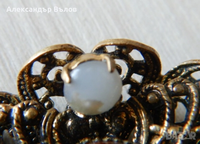 Стара Брошка Чехословакия Чешко Стъкло, снимка 9 - Антикварни и старинни предмети - 51614342