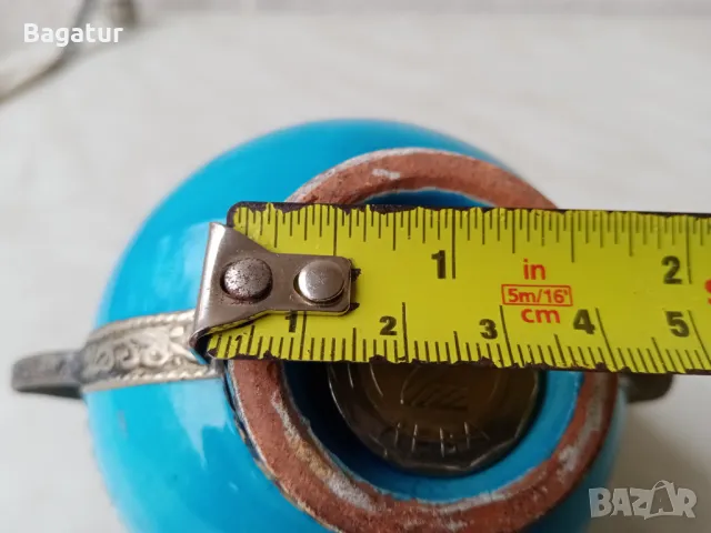 Глина,метал,чайник,Мароко,керамика, Маракеш,, снимка 2 - Антикварни и старинни предмети - 47824647