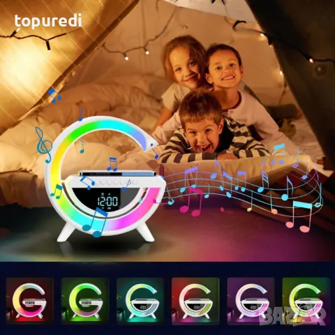 5В1 СМАРТ ЛАМПА – МУЗИКА, ЗАРЯДНО, ЧАСОВНИК И СВЕТЛИНА, снимка 4 - Други - 49929647