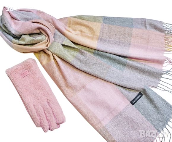 Комплект за подарък кашмир шал и ръкавица ул. Солунска7, гр София justsbag.com , снимка 6 - Шалове - 33259381